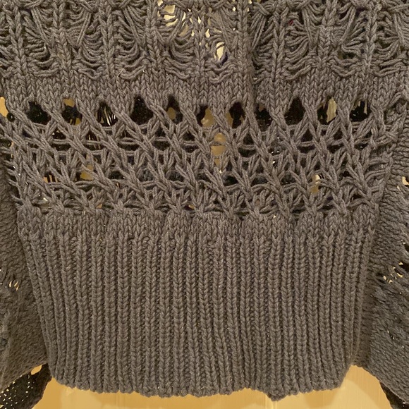 NWT x REVOLVE Jilly Free People Large Crocheted Cropped Cardigan Button Sweater - Picture 14 of 15